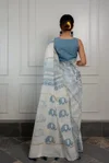 Tew Linen Cotton With Block Printed Sarees